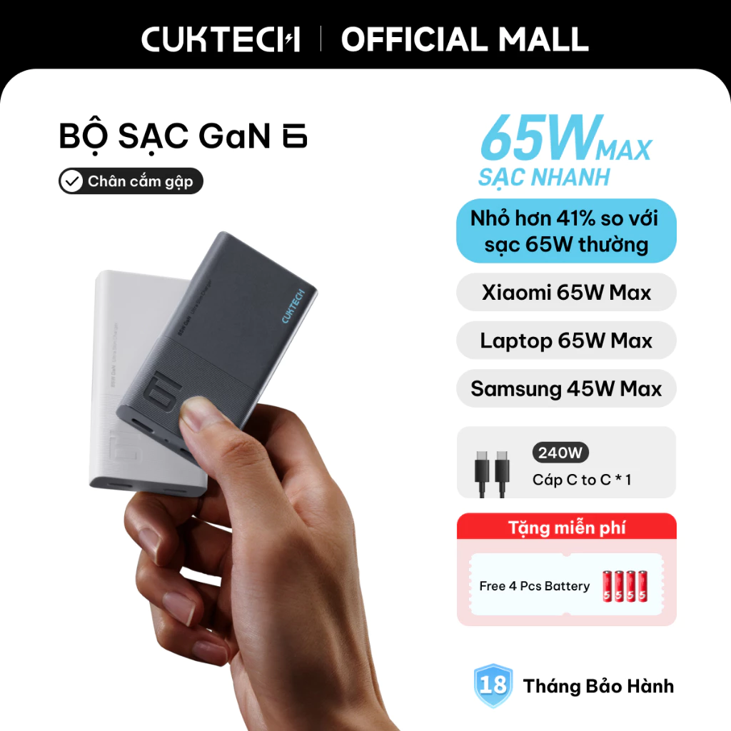 Củ sạc CUKTECH GaN 65W
