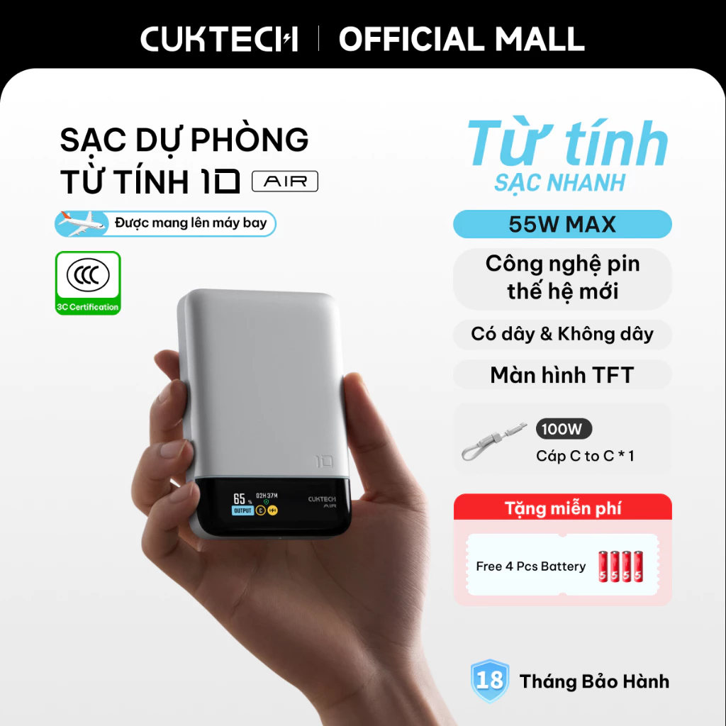 Pin dự phòng CUKTECH 10 Air 10000mAh