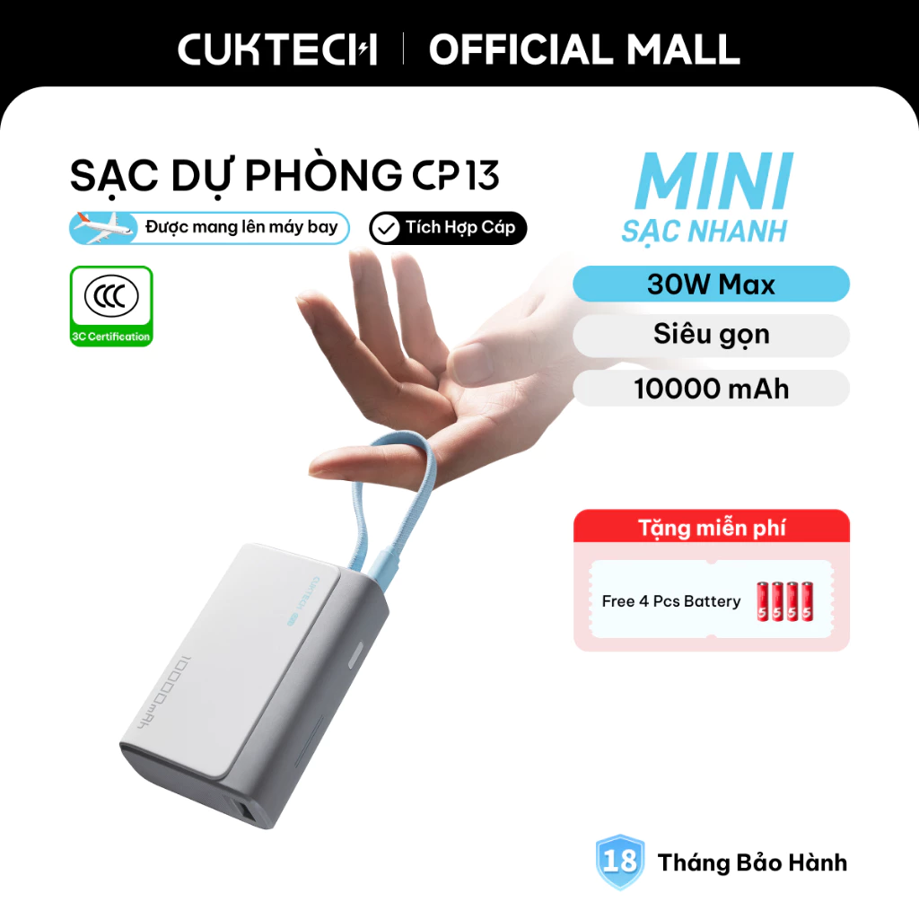 Pin dự phòng CUKTECH CP13 10000mAh
