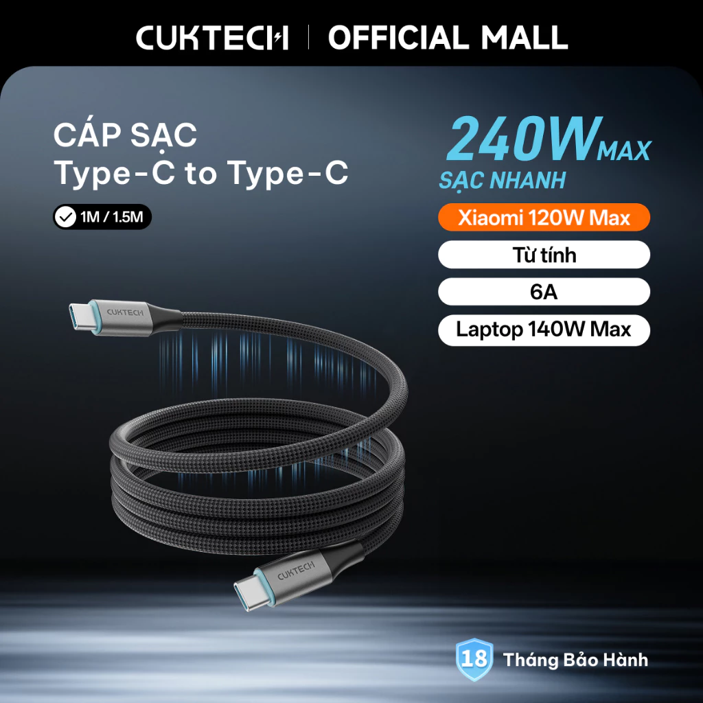 Cáp sạc CukTech hiển thị số