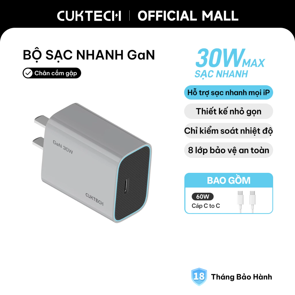 Củ sạc CUKTECH 30W