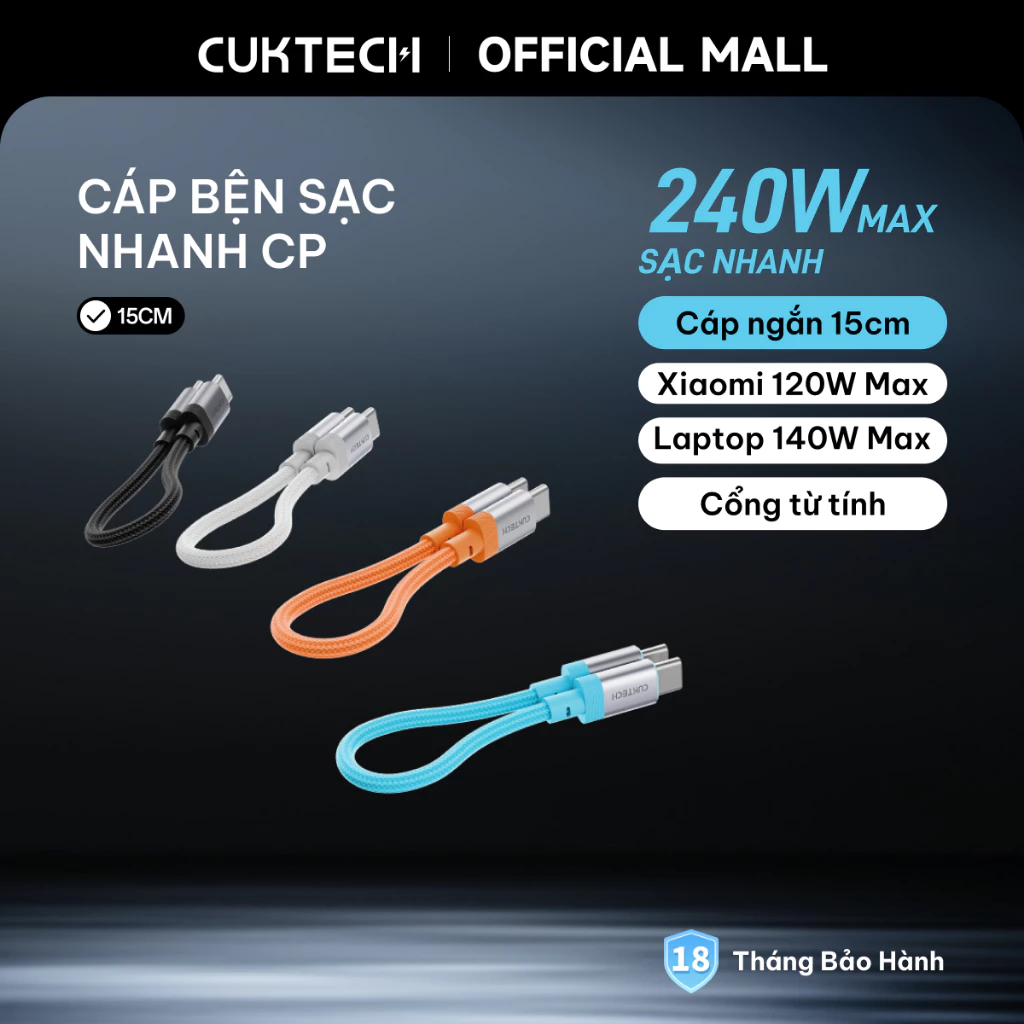 Cáp sạc CukTech thiết kế gọn