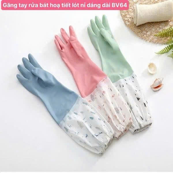 Găng Tay Cao Su Siêu Dai Gia Dụng 2 Màu 38cm Bao Tay Thiên Nhiên An Toàn Cho Da - QHshop
