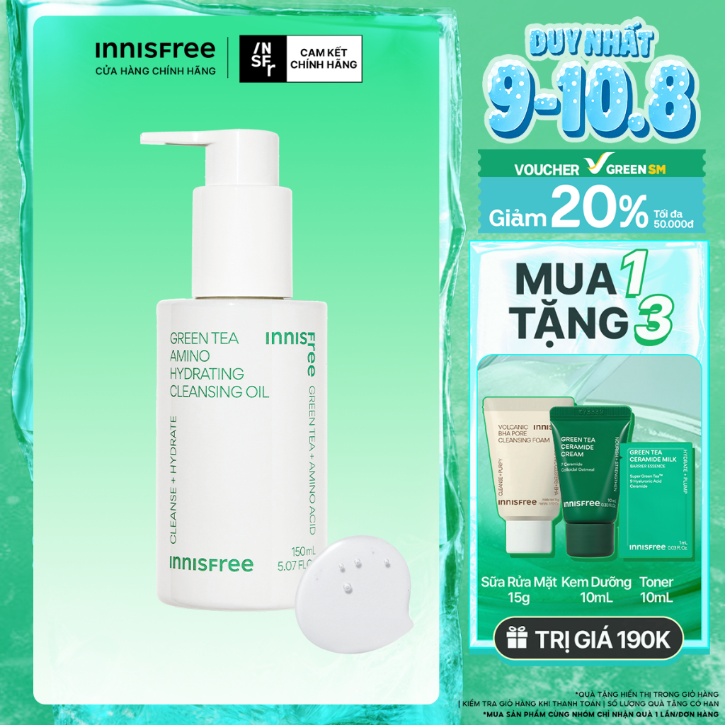Dầu tẩy trang innisfree Green Tea Amino Cleansing Oil 150ml