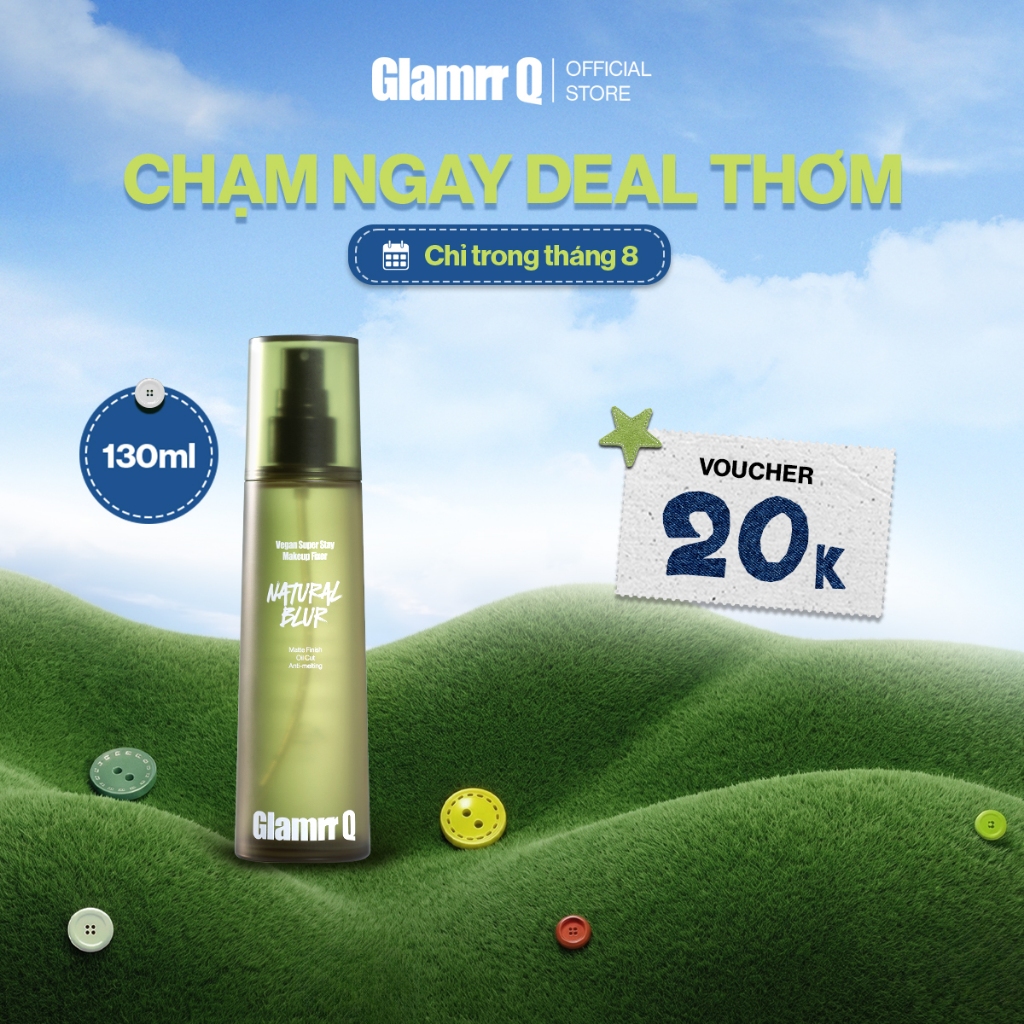 Xịt Khóa Nền Cố Định Glamrr Q Vegan Super Stay Makeup Fixer (50ml, 130ml)