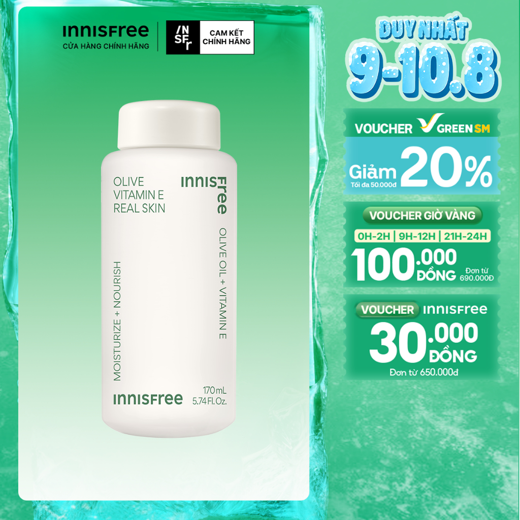 Nước cân bằng dưỡng ẩm innisfree Olive Real Skin 170ml