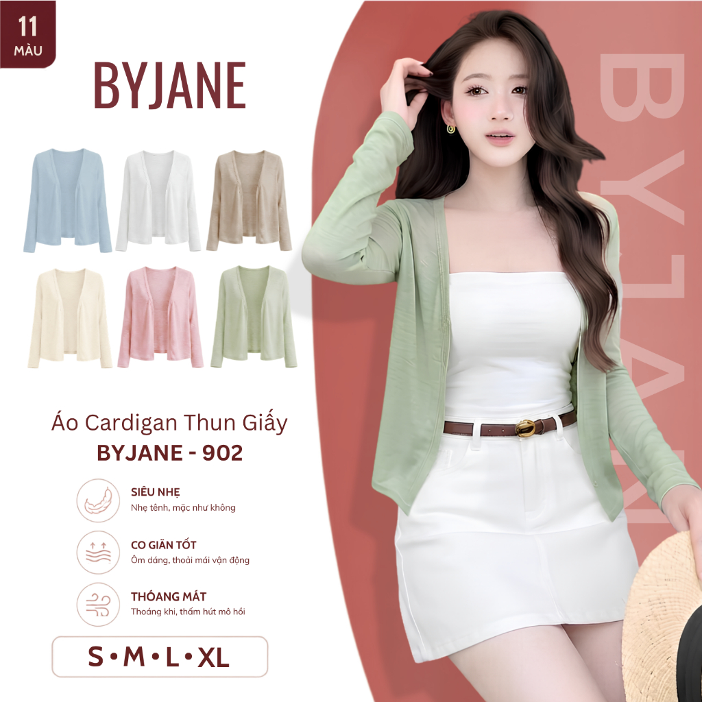 [MỞ BÁN] Áo Khoác Cardigan Nữ Basic Chất Thun Giấy Siêu Nhẹ Co Giãn Mềm Mịn Form Suông Phong Cách Hàn Quốc - 902 | BigBuy360 - bigbuy360.vn