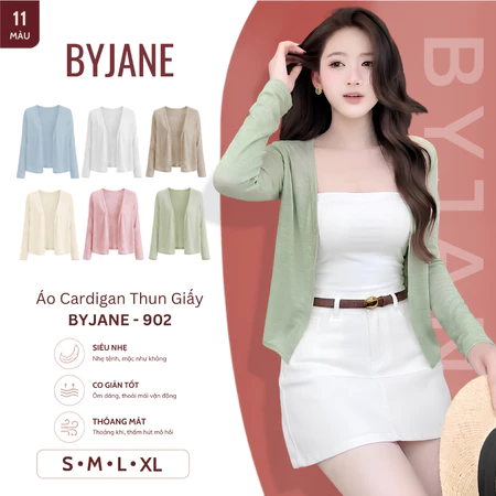 [MỞ BÁN] Áo Khoác Cardigan Nữ Basic Chất Thun Giấy Siêu Nhẹ Co Giãn Mềm Mịn Form Suông Phong Cách Hàn Quốc - 902