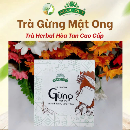 Trà Gừng Mật Ong Herbl Ngọc Duy, Mua 5 Tặng 1, trà túi lọc, tốt cho những người huyết áp thấp