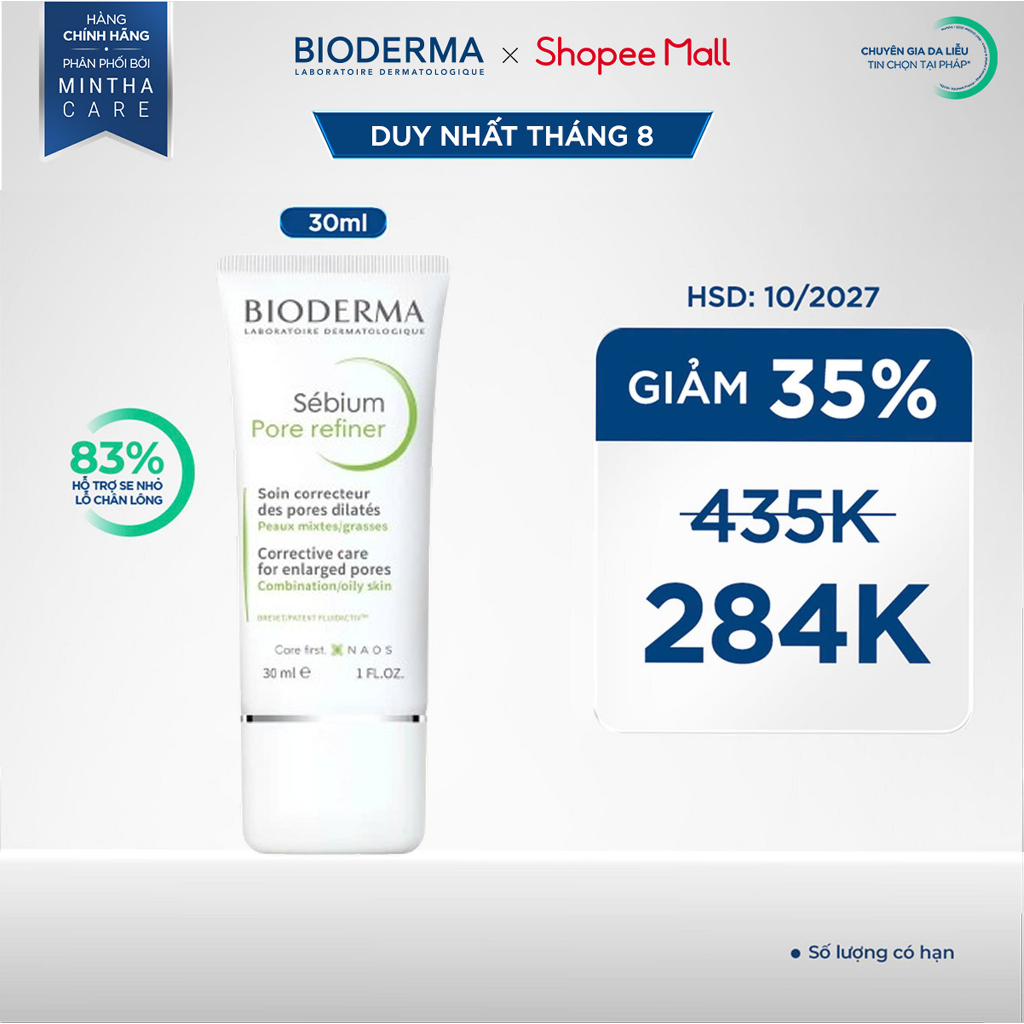Kem se nhỏ lỗ chân lông Bioderma Sebium Pore Refiner - 30ml