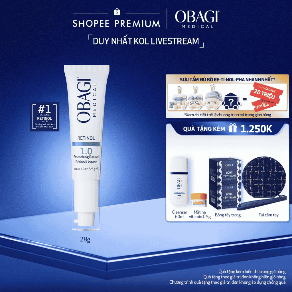Kem Dưỡng Làm Mờ Nếp Nhăn & Làm Đều Màu Da Obagi Retinol 1.0 (28g)