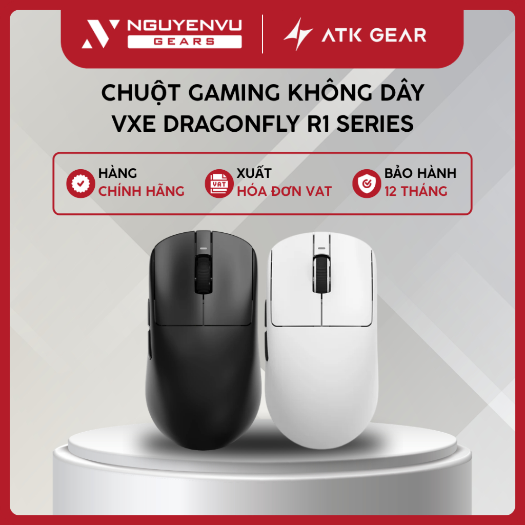 [Full VAT] Chuột gaming không dây VXE Dragonfly R1 Series - PAW3395 / 48g / 4KHz - BH 12 THÁNG