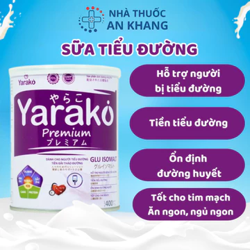 Sữa tiểu đường Yarako, hỗ trợ dinh dưỡng cho người tiểu đường, tốt cho tim mạch, đường huyết 400g/900g