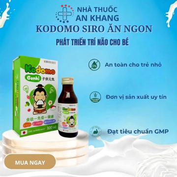 Siro Kodomo Genki Bổ Sung Dưỡng Chất Bé Ăn Ngủ Ngon , Phát Triển Trí Não Cho Bé Nhật Bản Chai 100ml