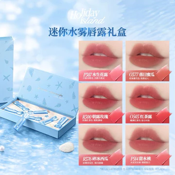 Set 6 Son Tint Bóng Colorkey Holiday Island Mini Màu Đẹp Dưỡng Ẩm Căng Bóng Môi