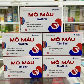 Viên hỗ trợ giảm mỡ máu mỡ gan Mỡ Máu Tâm Bình (5 vỉ x 12 viên)