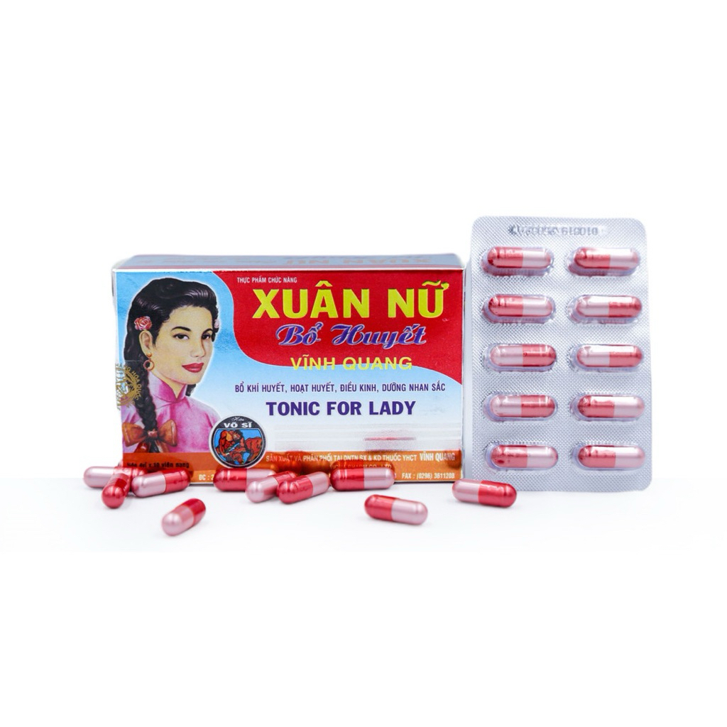 [COMBO]xuân nữ bổ huyết vĩnh quang dạng viên uống hộp 4 vĩ 10 viên