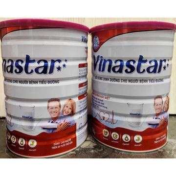 Combo 4 hộp Sữa bột Vinastar dành cho người bệnh tiểu đường và tiền tiểu đường, mỗi hộp 900g giúp kiểm soát đường huyết
