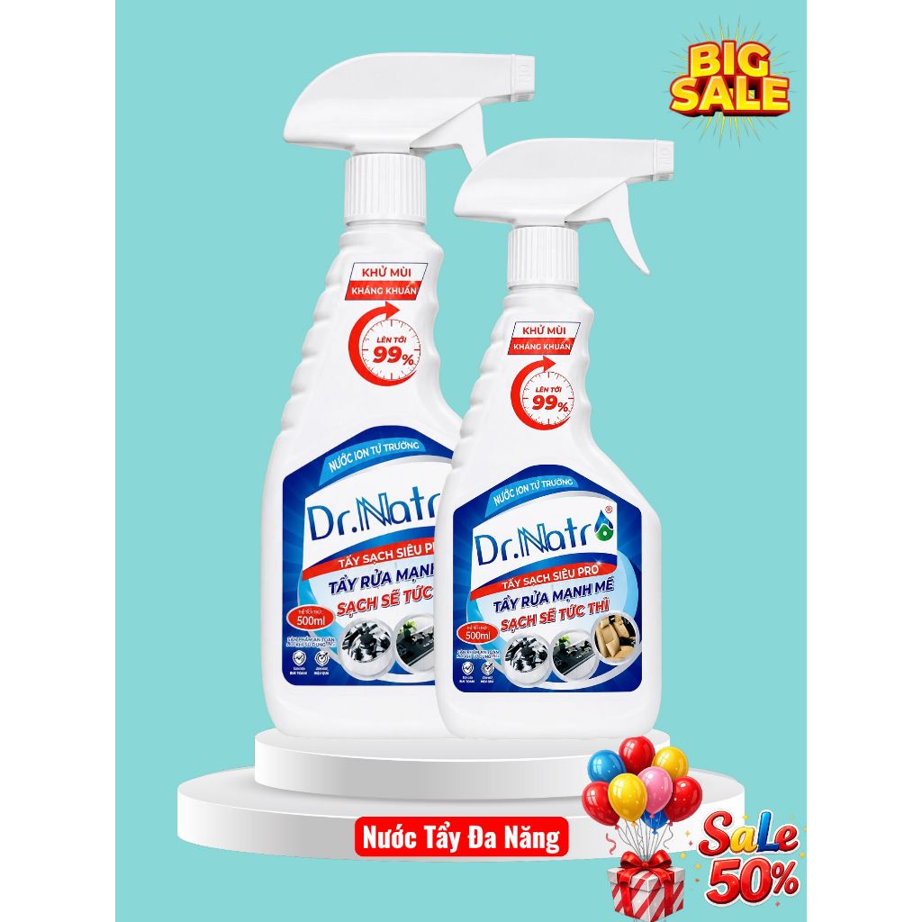 COMBO 2 chai vệ sinh nhà bếp xoong nồi Dr Natro tẩy siêu sạch mọi vết bẩn cứng đầu tẩy xoong nồi