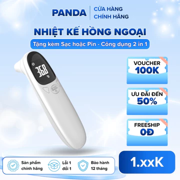 Nhiệt kế điện tử hồng ngoại đo trán dùng để đo nhiệt độ cơ thể tặng kèm pin - Panda