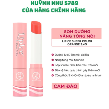 [HUỲNH_NHƯ 5789]Son dưỡng Lipice hiệu chỉnh sắc môi-cam đào 2,4g