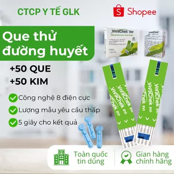[COMBO] 50 Que Thử Đường Huyết + 50 Kim Lấy Mẫu Chính Hãng Cao Cấp Thương Hiệu VivaChek- Đường huyết