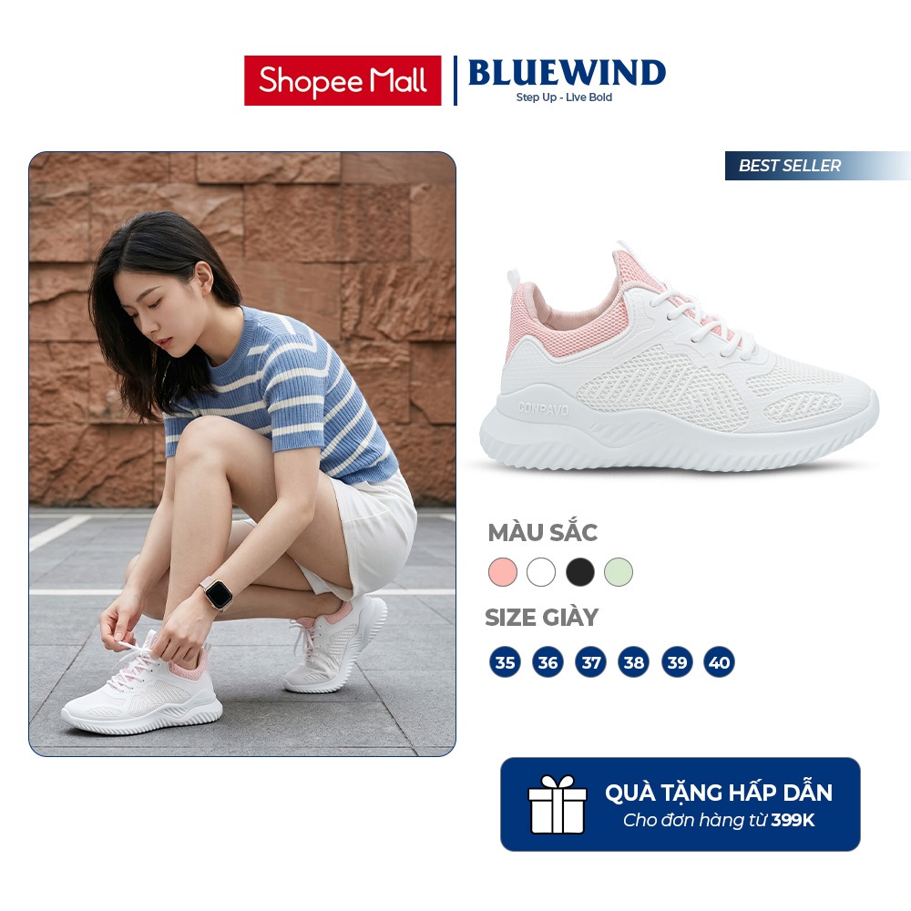 [TĂNG SIZE] Giày Thời Trang Nữ Đế Cao 4cm BLUEWIND Conpavo Đế Mềm Mại, Dễ Phối Đồ, Đi Chơi, Đi Làm 68406