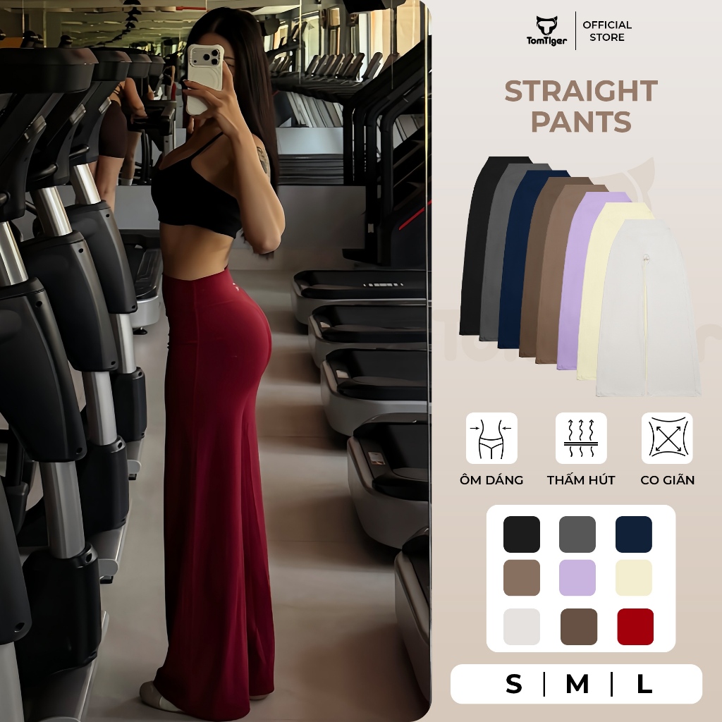 Quần Ống Suông Tập Gym SEY x TOM Straight Pants, Quần Tập Gym Nữ, Đồ Tập Thể Thao, Không Chun Mông