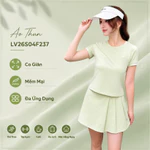 Áo T-shirt Nữ LV26S04F237 Viền Bo, Áo Phông Nữ Chơi Thể Thao, Tennis, Pickle Ball Co Giãn Thấm Hút Mồ Hôi — ảnh 1