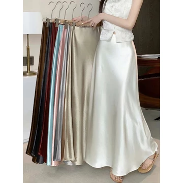 chân váy lụa dáng dài , chân váy lụa đuôi cá sang trọng