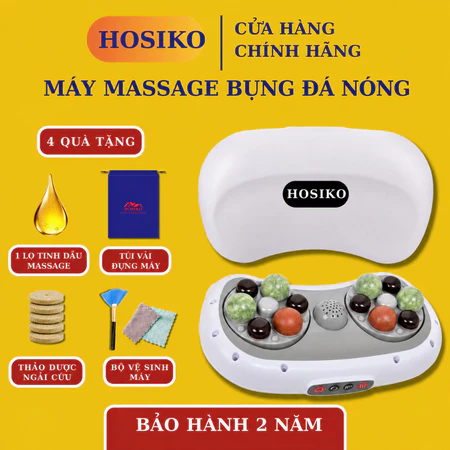 Máy massage bụng Model F5, HOSIKO bản Sạc Pin, bản Cắm điện, đá nóng nhiệt hồng ngoại