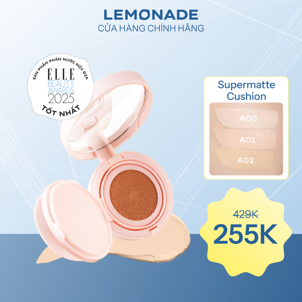 Phấn Nước Kiềm Dầu Lemonade SuperMatte SPF50+ PA+++ 15g