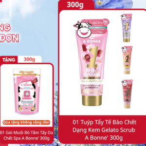 Tẩy Tế Bào Chết Dạng Kem Gelato Scrub A Bonne' 300g (Tuýp) Tặng 1 Gói Muối Bò Tắm Spa 300g