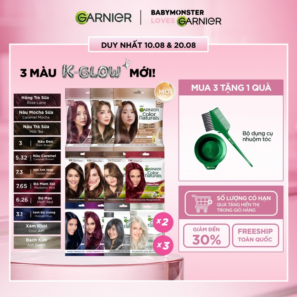 [CÓ MÀU MỚI] Kem Nhuộm Tóc Tại Nhà Màu Thời Trang - Garnier Color Naturals Ultra Colors - 8 Màu Nhuộm Thời Trang