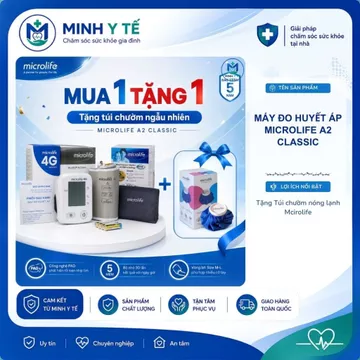 [Tặng túi chườm]-Máy đo huyết áp tự động bắp tay Microlife A2 Classic, Bảo hành 5 năm