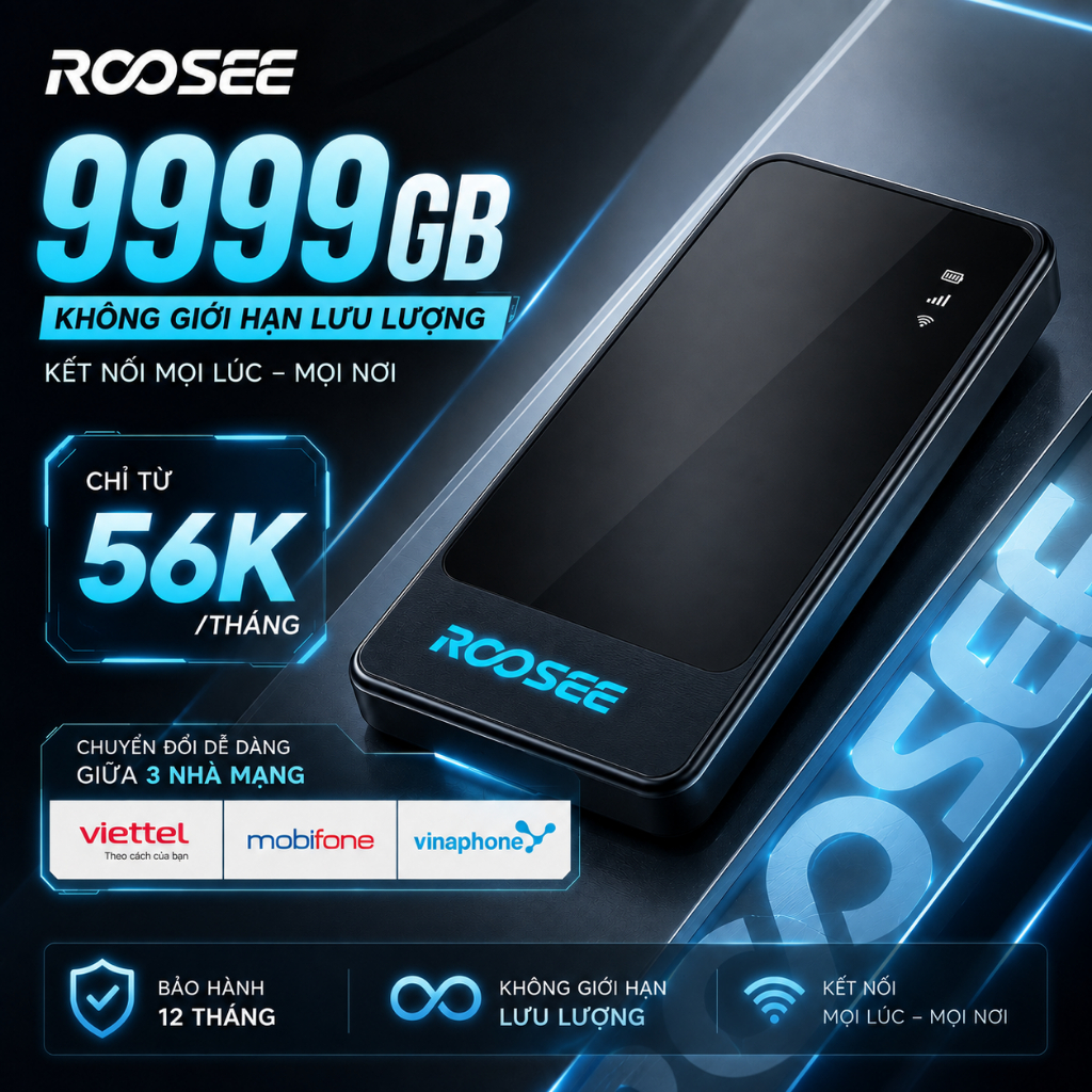 Bộ Phát Wifi Di Động Roosee M800 Không Cần Lắp SIM Pin 5000mAh