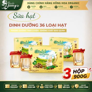 COMBO BÁN CHẠY - SỮA HẠT DINH DƯỠNG 36 VỊ HẠT HỒNG HOA ORGANIC (2x900G) - SỮA HẠT THUẦN CHAY