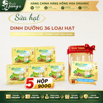 COMBO TIẾT KIỆM - SỮA HẠT HỒNG HOA 36 VỊ HẠT, SỮA HẠT DINH DƯỠNG HỒNG HOA, SỮA HẠT THUẦN CHAY