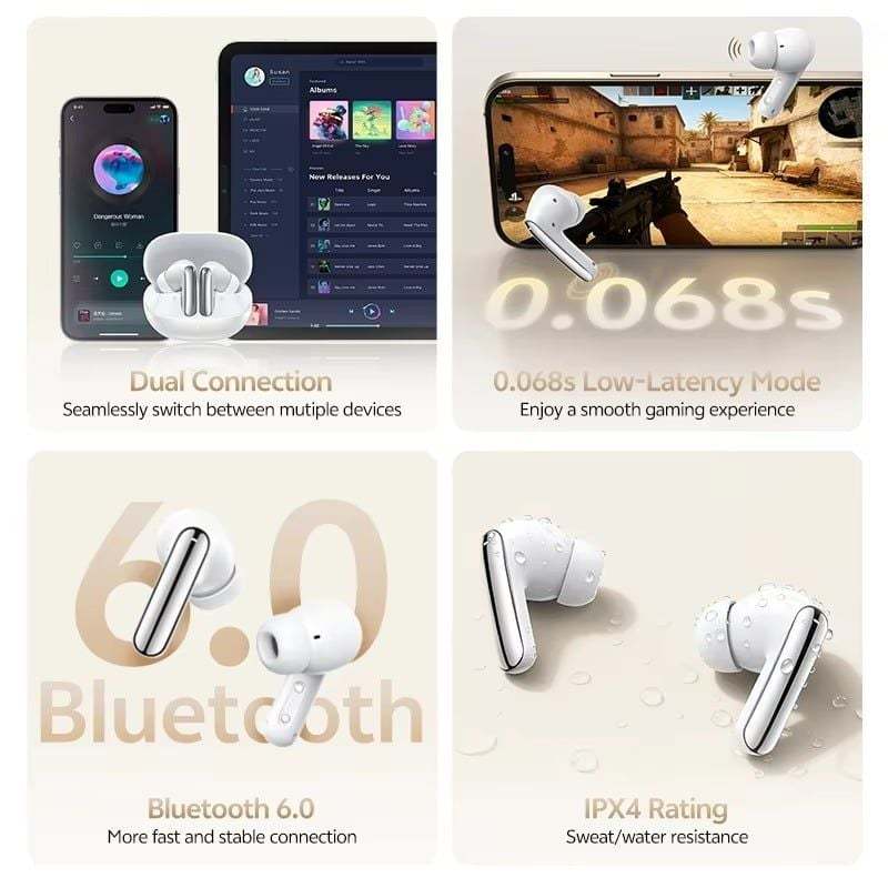 Tai nghe Không Dây TWS QCY MeloBuds N20 (Bluetooth v6.0, 10H, -50dB ANC-Hybrid, Support APP, IPX4, 6-Mic) | BigBuy360 - bigbuy360.vn