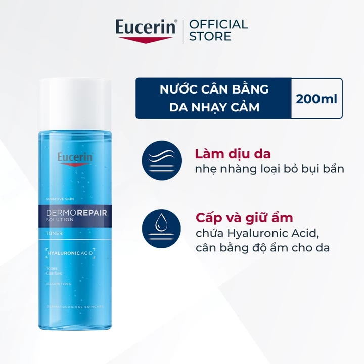 Nước hoa hồng cho da nhạy cảm Eucerin DermoRepair Solution Toner 200ml | Toner da nhạy cảm | Skincare