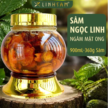 Sâm Ngọc Linh Ngâm Mật Ong 900ML - 360g Sâm Tươi Bồi Bổ Sức Khỏe Tăng Cường Sinh Lực Linh Sâm Cucuma
