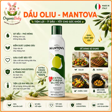 [ Chai Xịt ] Dầu Oliu ( Olive ) Mantova 250ml - Kiểm Soát Calo, Tiện Lợi Cho Nồi Chiên Không Dầu