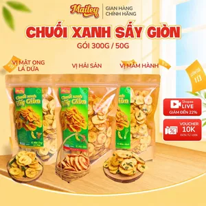 [DEAL MỞ BÁN] Chuối Xanh Sấy Giòn Mailey Lát Mỏng Giòn Rụm Mix 3 Vị Độc Đáo Mật Ong Lá Dứa/Mắm Hành/Hải Sản Ruốc Đỏ