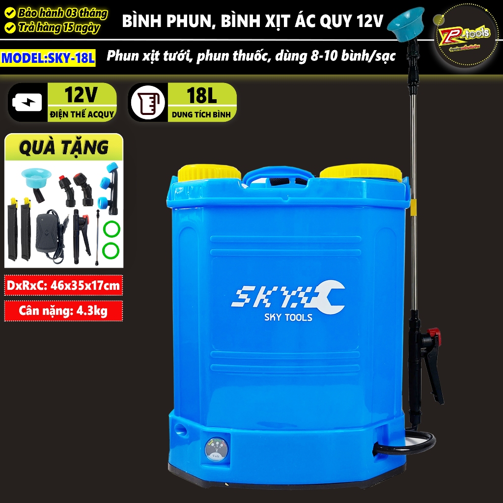 [TẶNG ĐẦY ĐỦ PHỤ KIỆN] BÌNH PHUN, BÌNH XỊT THUỐC SÂU HÃNG SKY BẢO HÀNH 3 THÁNG. ÁP LỰC SIÊU MẠNH