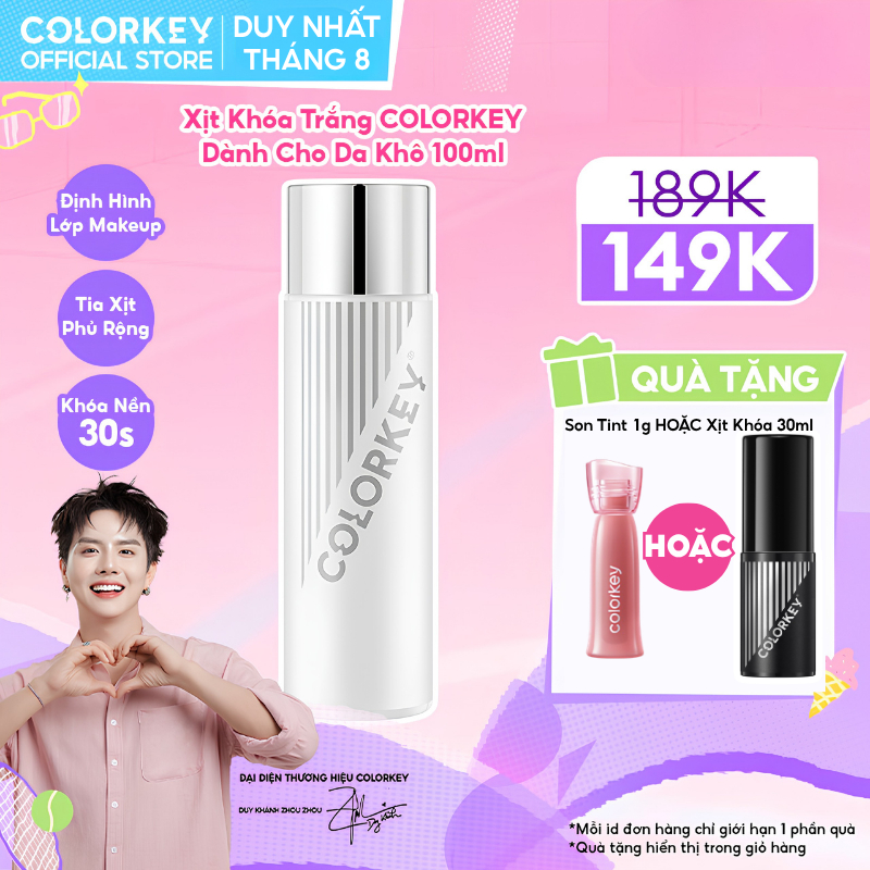 Xịt Khóa Nền Cho Da Khô 100ml - Tia Phun Siêu Mịn, Lớp Nền Căng Bóng, Giúp Lớp Makeup Cố Định