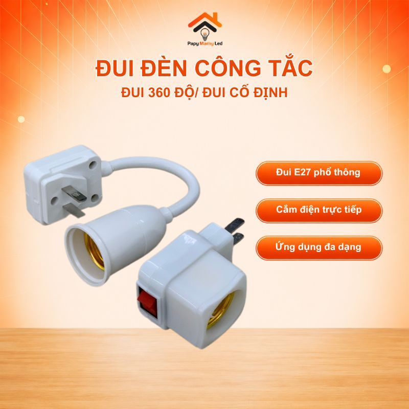 Đui Đèn E27 Công Tắc/ 360 Độ - Cắm Nguồn 360 Độ | Shopee Việt Nam