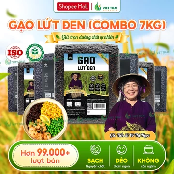[Combo 7Kg Siêu Hời] Gạo Lứt Đen Việt Thái Organic Gạo Lứt Không Cần Ngâm Dẻo Mềm Ít Calo Eat Clean