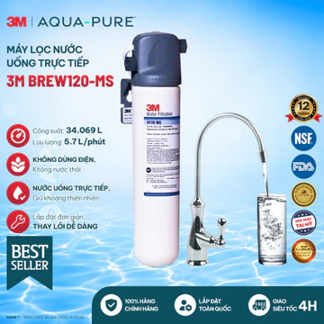 [SIÊU TỐC] Máy Lọc Nước 3M BREW120-MS Chính Hãng 3M Mỹ - Máy Lọc Nước Uống Trực Tiếp, Không Dùng Điện HF20-MS