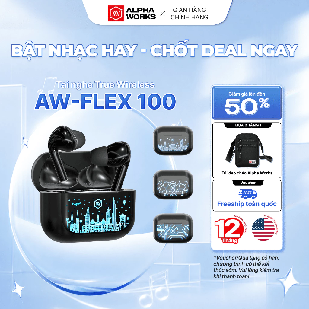 Tai nghe Bluetooth Alpha Works FLEX 100 true wireless