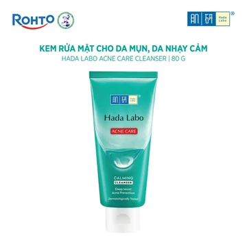 Sữa rửa mặt Hada Labo cho da dầu mụn, da nhạy cảm Hada Labo Acne Care Calming Cleanser 80g